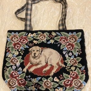 Elegant Floral Dog Tapestry Tote
